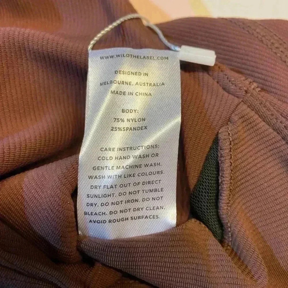 Wilo the Label Women Flare Jumpsuit Brown Athletic Travel Workout Loungewear Rib - Picture 6 of 9